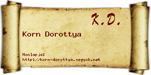 Korn Dorottya névjegykártya